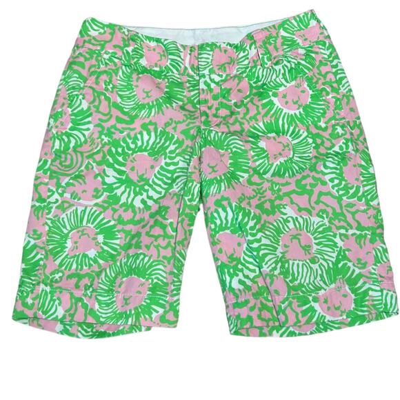 Lilly Pulitzer Chipper Bermuda Shorts Sunnyside Lions Print Size 0 - Picture 2 of 10